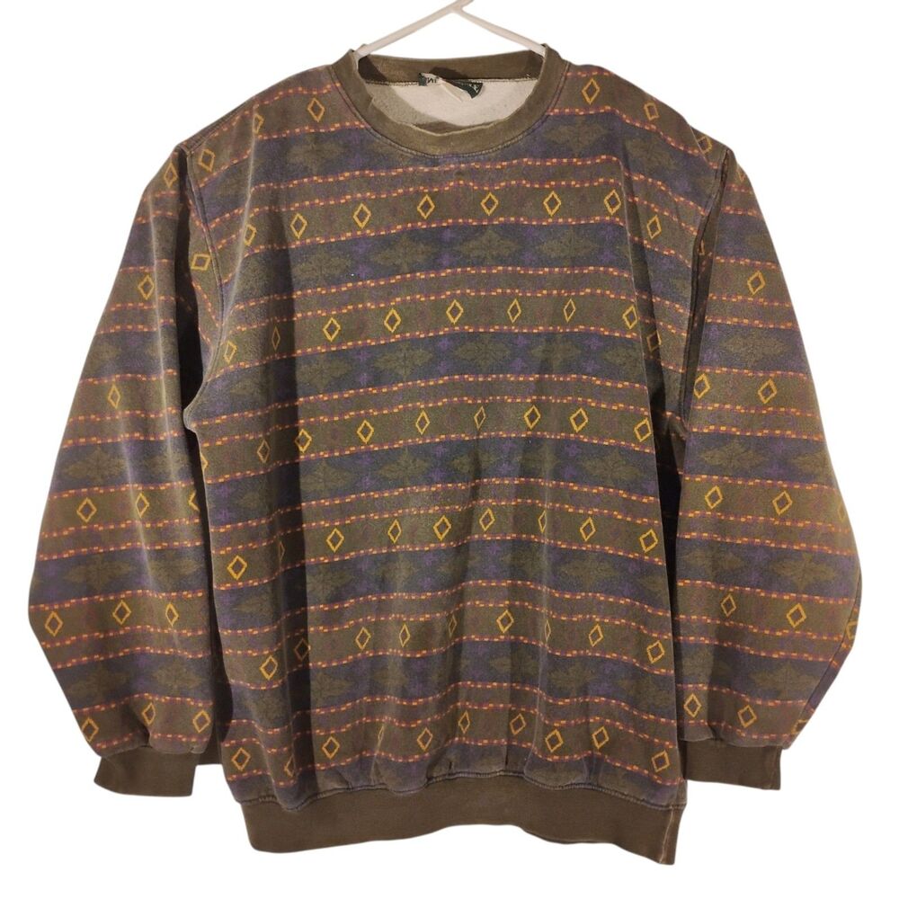American Eagle vintage sweatshirt mens L Large western aztec all over 90's Y2K